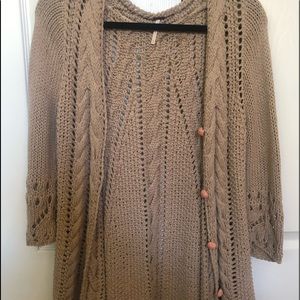Free People Beige Cardigan